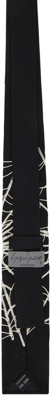 Yohji Yamamoto Black Wool Tie Yohji Yamamoto