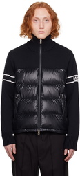 Moncler Navy Paneled Down Cardigan