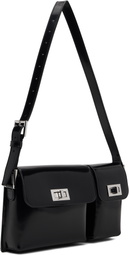 BY FAR Black Billy Semi Patent Leather Shoulder Bag