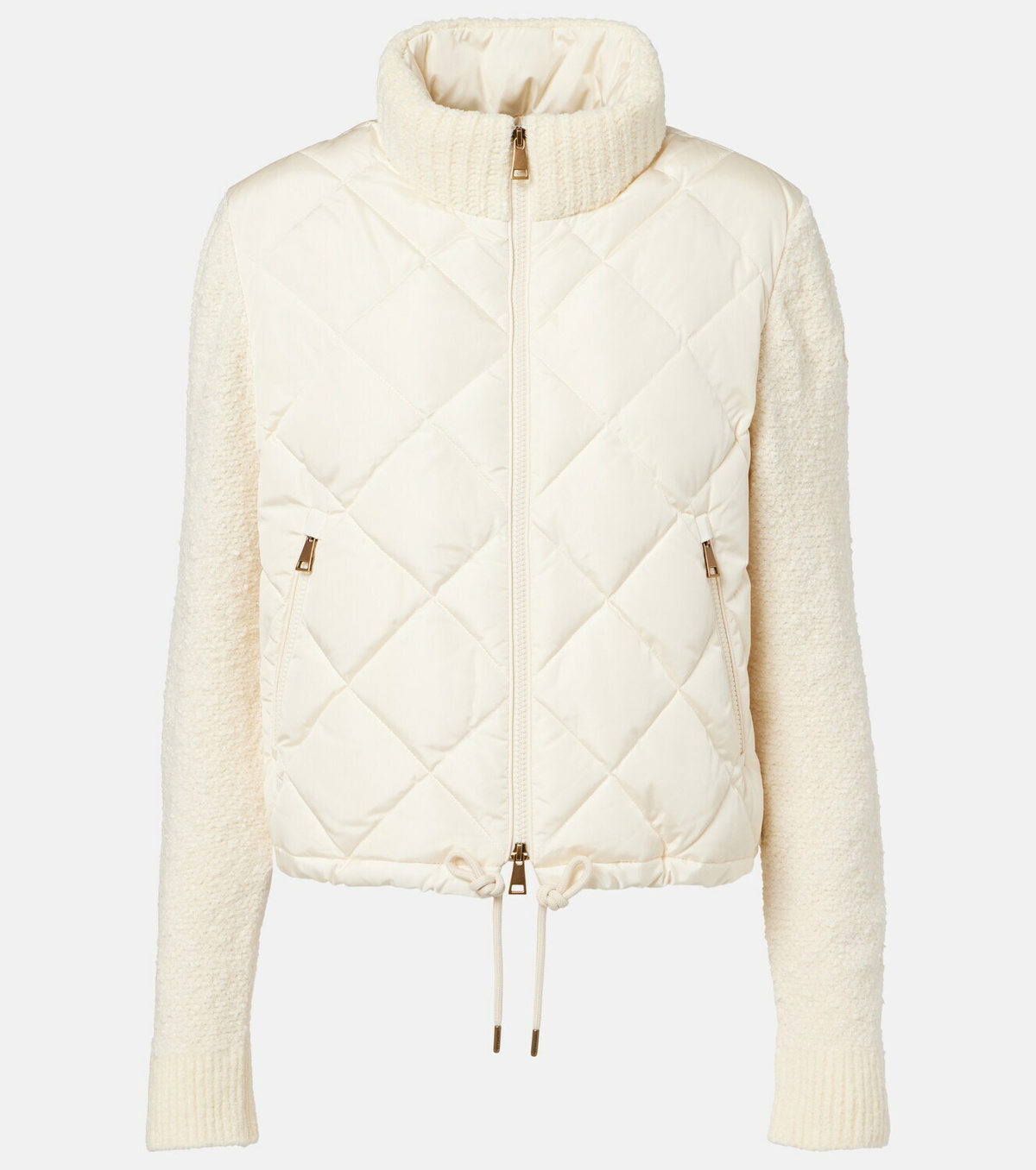 Moncler Down-paneled cotton-blend cardigan