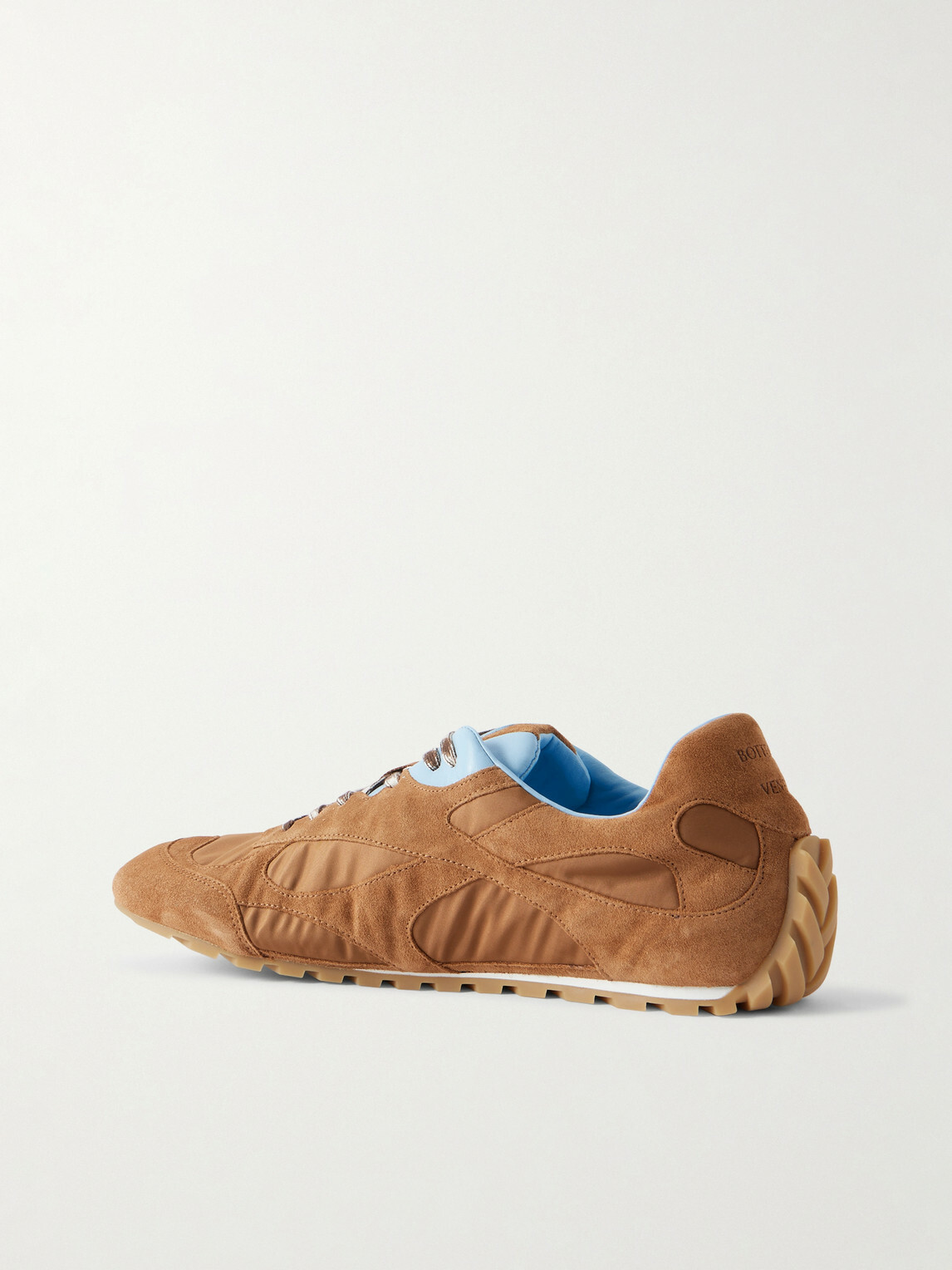 Bottega Veneta - Orbit Leather and Shell-Trimmed Suede Sneakers - Brown