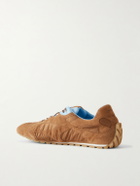 Bottega Veneta - Orbit Leather and Shell-Trimmed Suede Sneakers - Brown
