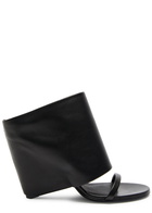 Courrèges Oblique 90 Leather Wedge Mules Black