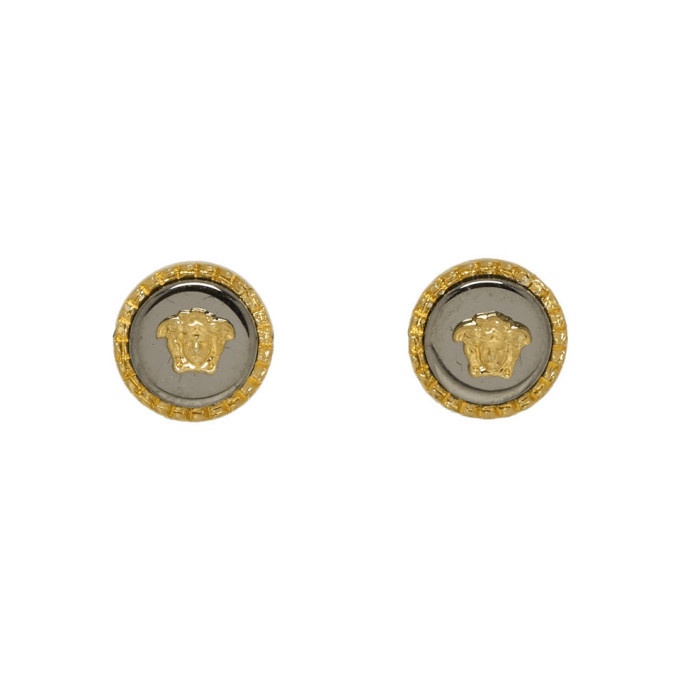 Photo: Versace Gold and Silver Medusa Stud Earrings