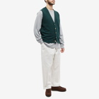 Drake's Men's Lambswool Vest Cardigan in Green