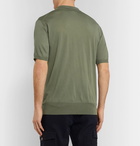 Thom Sweeney - Slim-Fit Merino Wool Polo Shirt - Army green