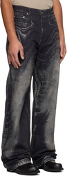 CAMPERLAB Black Distorted Print Jeans