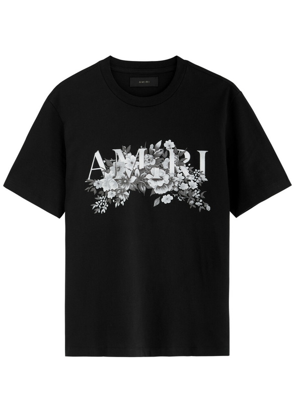 Photo: Amiri Garden Printed Cotton T-shirt Black
