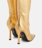 Blumarine - Laminated knee-high leather boots