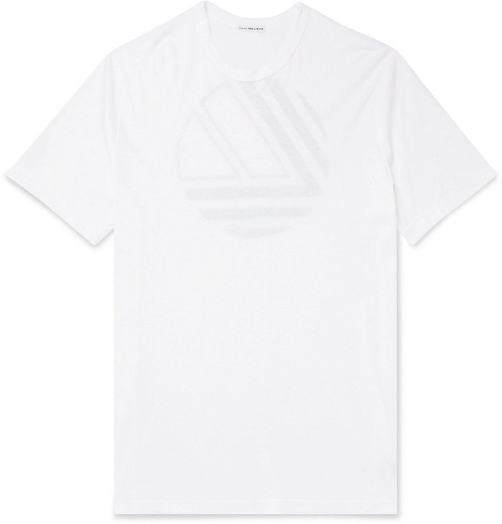 Photo: James Perse - Printed Cotton-Jersey T-Shirt - White