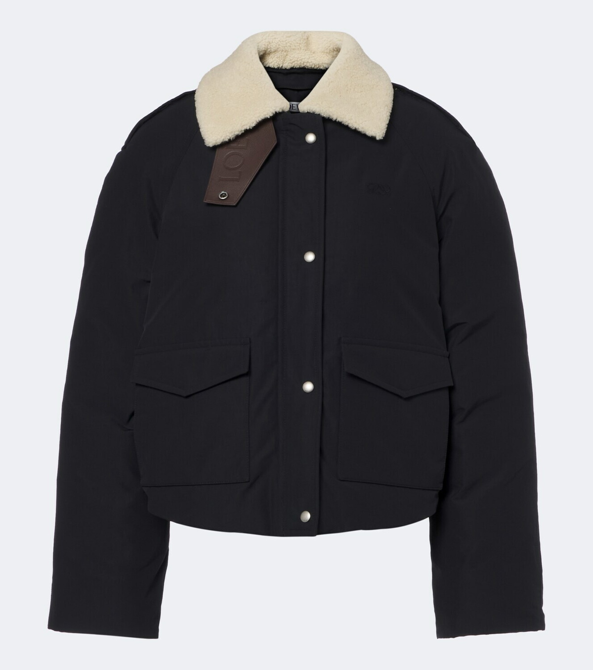Loewe Padded shearling-trimmed cotton-blend jacket