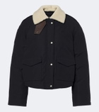 Loewe Padded shearling-trimmed cotton-blend jacket