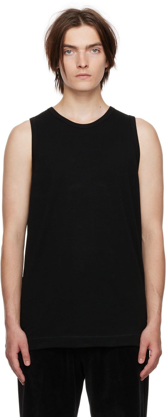 N.Hoolywood Black Cotton Tank Top N.Hoolywood