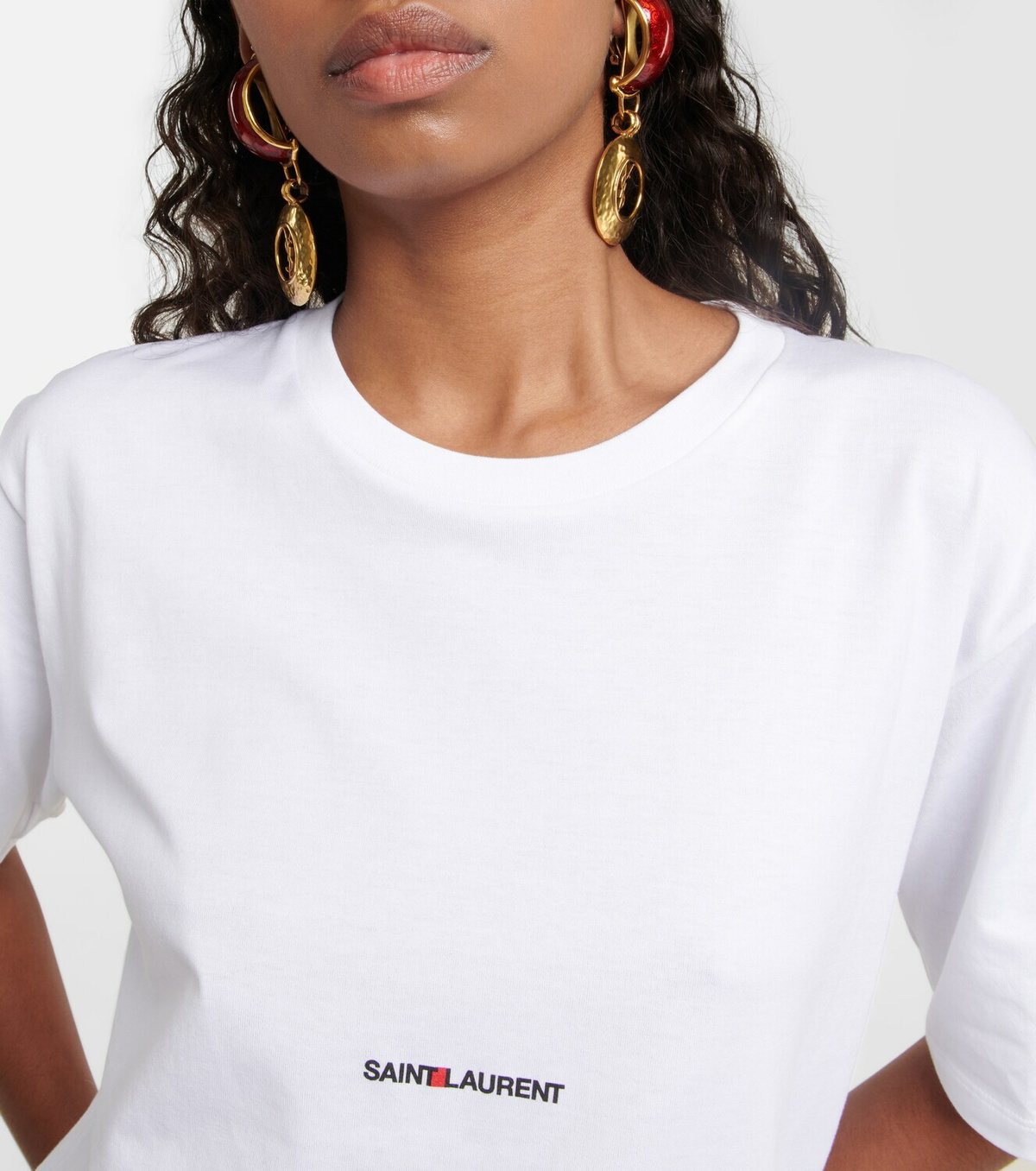 Saint Laurent - Logo cotton T-shirt Saint Laurent