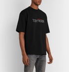 Balenciaga - Top Model Appliquéd Logo-Print Cotton-Jersey T-Shirt - Black