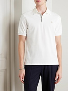 Brunello Cucinelli - Logo-Print Cotton-Piqué Polo Shirt - White