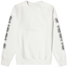 Purple Brand Men's Logo Arm Fleece Crew Sweat in Off White