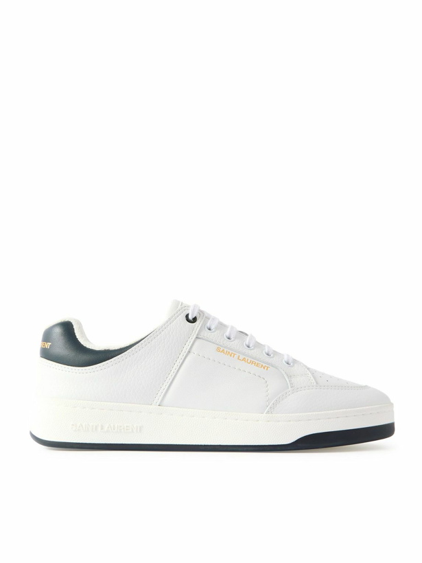 Photo: SAINT LAURENT - SL/61 Perforated Leather Sneakers - White