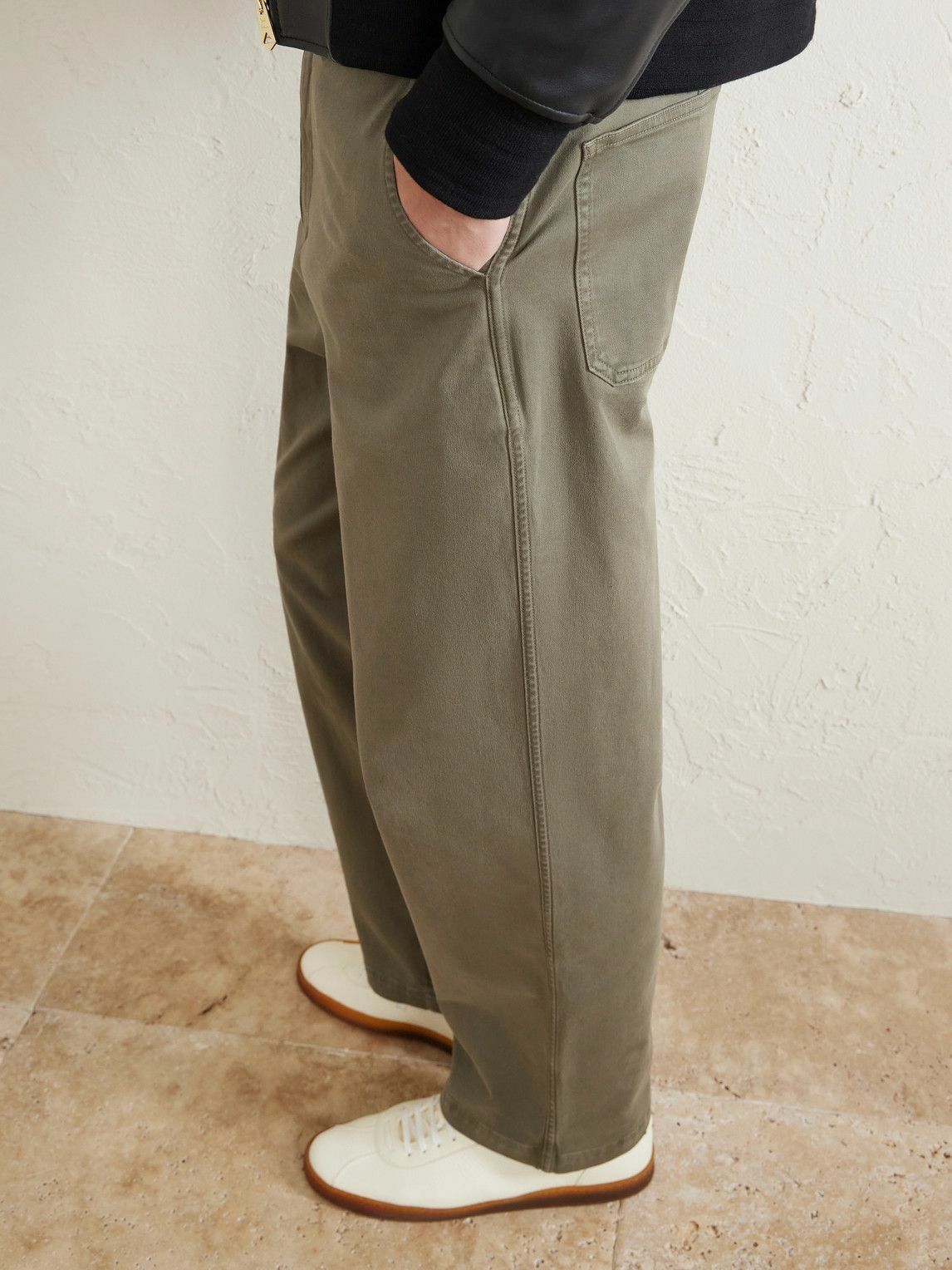FRAME - Straight-Leg Cotton-Blend Twill Chinos - Green