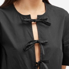 GANNI Women's Cotton Poplin Long Tie String Dress in Black