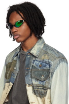 MAUSTEIN Green Metal Spike Sunglasses
