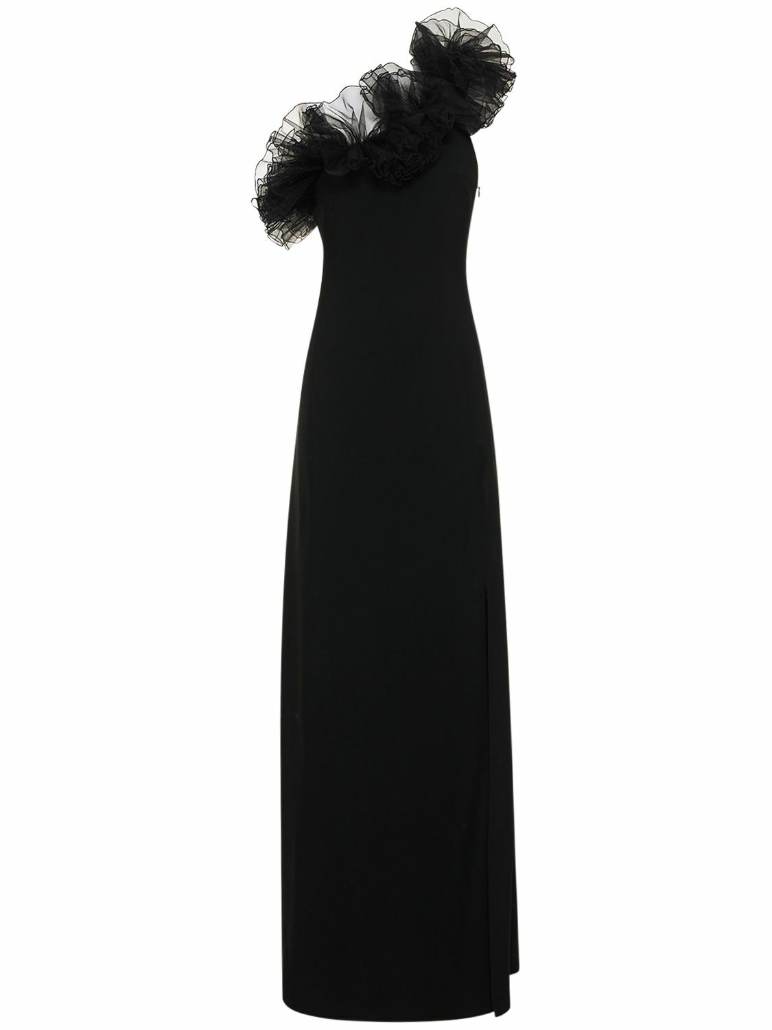 GIAMBATTISTA VALLI Ruffled Cady One Shoulder Long Dress