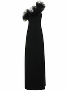 GIAMBATTISTA VALLI Ruffled Cady One Shoulder Long Dress
