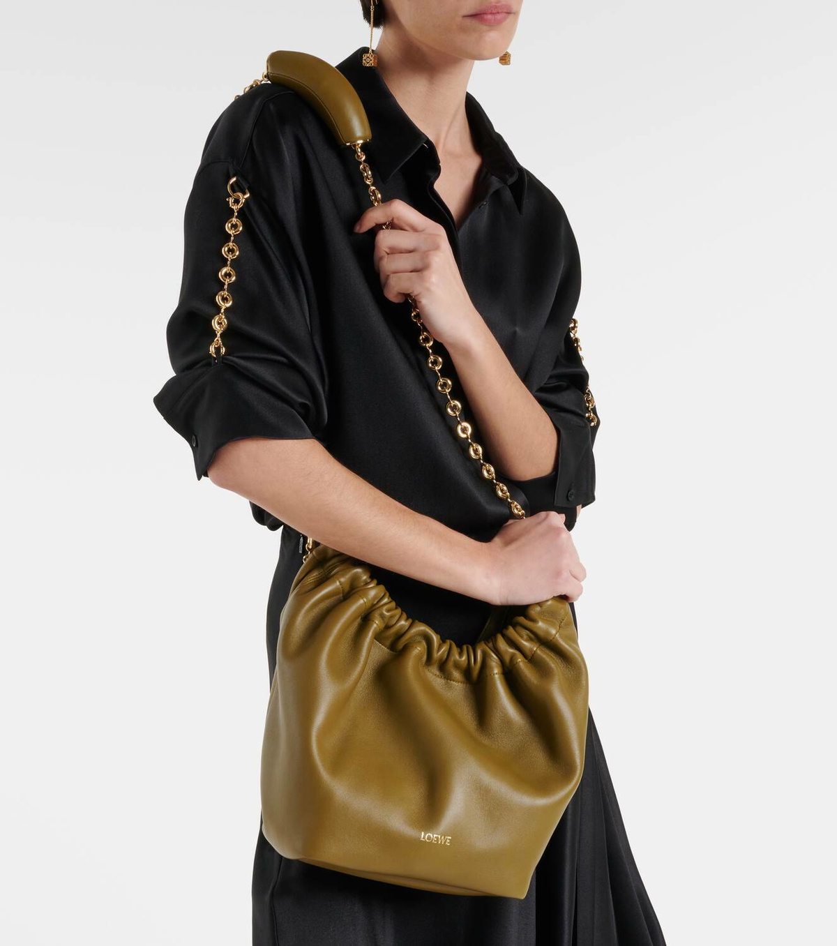 【LOEWE】 SHOULDER BAGS【関税・送料込】 Loewe Ola Medium Shoulder Bag in Calfskin Leather | Neiman