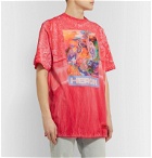 Heron Preston - Embroidered Logo-Print Tie-Dyed Cotton-Jersey T-Shirt - Pink