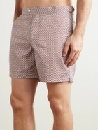 Mr P. - Straight-Leg Mid-Length Printed Swim Shorts - Brown