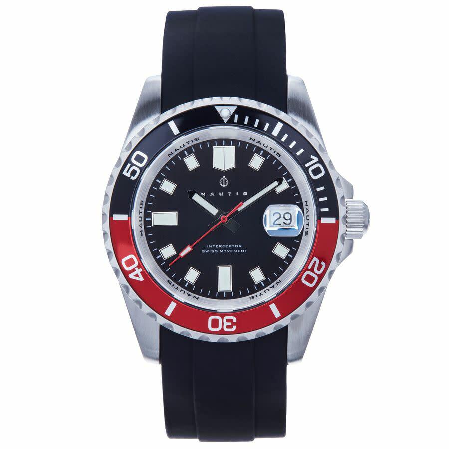 Nautis Interceptor Quartz Black Dial Mens Watch 19161G-E