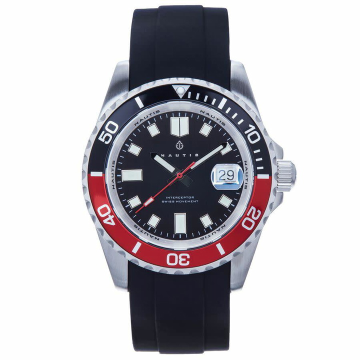 Photo: Nautis Interceptor Quartz Black Dial Mens Watch 19161G-E