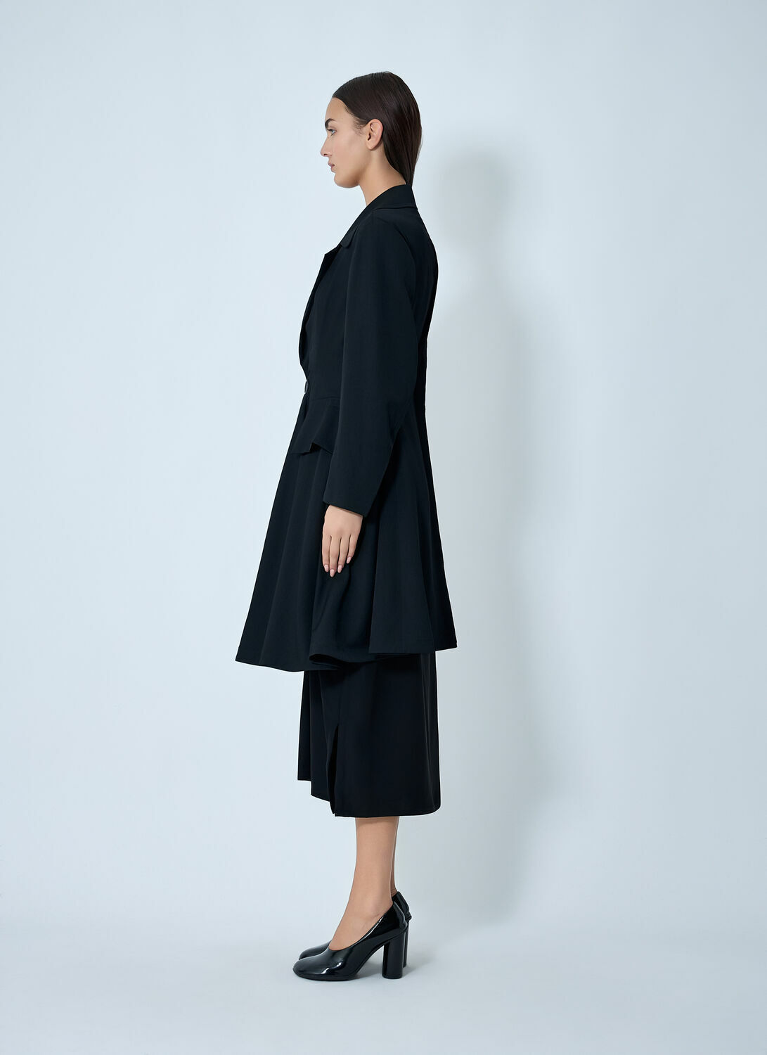 Yohji Yamamoto Paneled Flare Coat