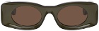 Loewe Black & Khaki Paula's Ibiza Square Sunglasses