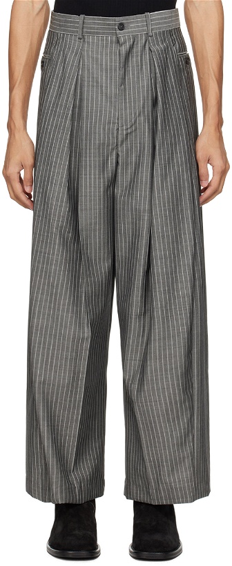 Photo: Hed Mayner Gray Pinstripes Trousers