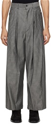Hed Mayner Gray Pinstripes Trousers