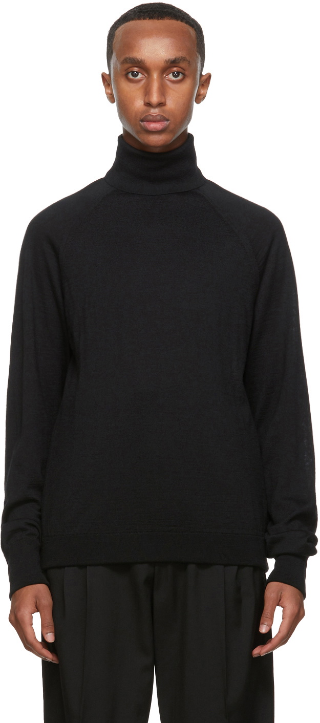 LEMAIRE Black Wool Turtleneck Lemaire