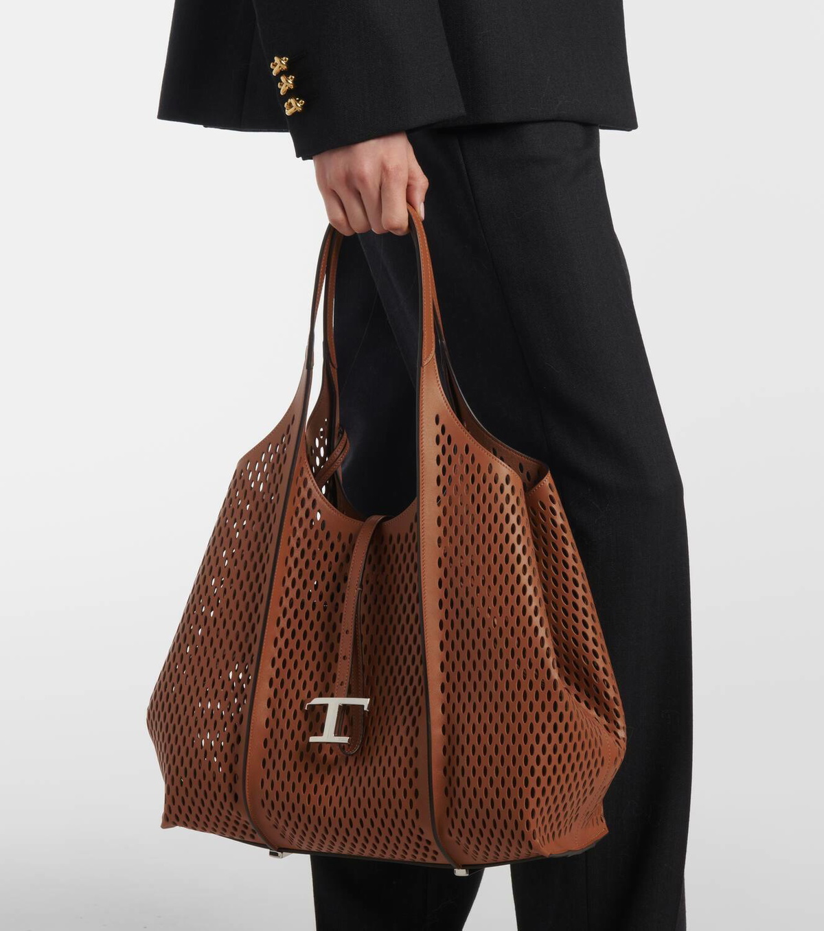 Tod's T Timeless Large leather mesh tote bag Tod's