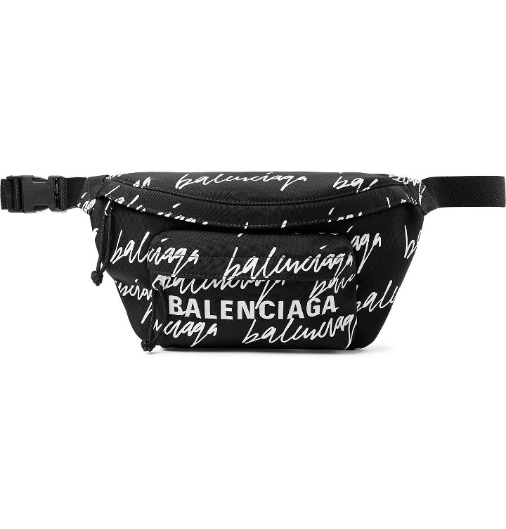 Photo: Balenciaga - Logo-Embroidered Nylon Belt Bag - Black
