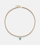 Octavia Elizabeth 18kt gold pendant necklace with turquoise