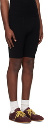 Dries Van Noten Black Rib Knit Biker Shorts