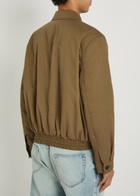 Saint Laurent Quilted Cotton Jacket Taupe