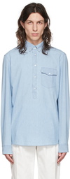 Brunello Cucinelli Blue Cotton Shirt