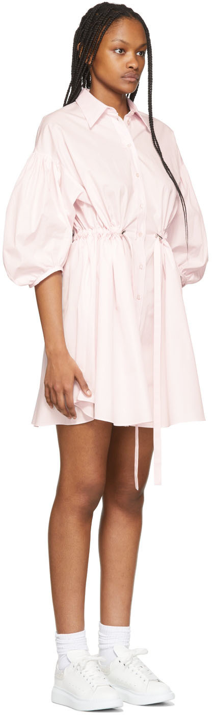 Pink balloon sleeve store dress