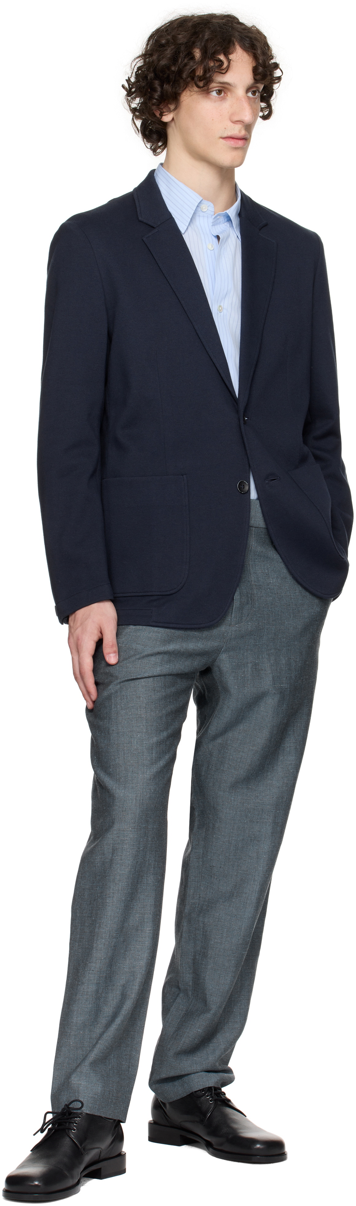 rag & bone Blue Evan Wool-Blend Trousers