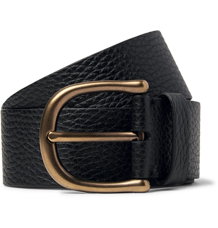 Photo: TOM FORD - 4cm Dark-Brown Full-Grain Leather Belt - Black