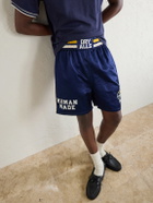 Human Made - Straight-Leg Logo-Embroidered Cotton-Blend Shorts - Blue