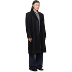 MM6 Maison Margiela Black Wool Felt Single-Breasted Coat