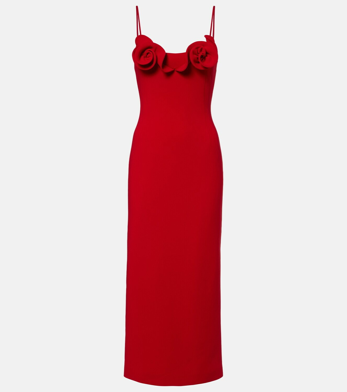 Magda Butrym Floral-appliqué wool-blend midi dress