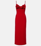 Magda Butrym Floral-appliqué wool-blend midi dress